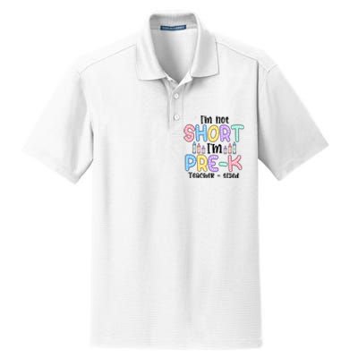 Im Not Short But Prek Teacher Sized Dry Zone Grid Polo