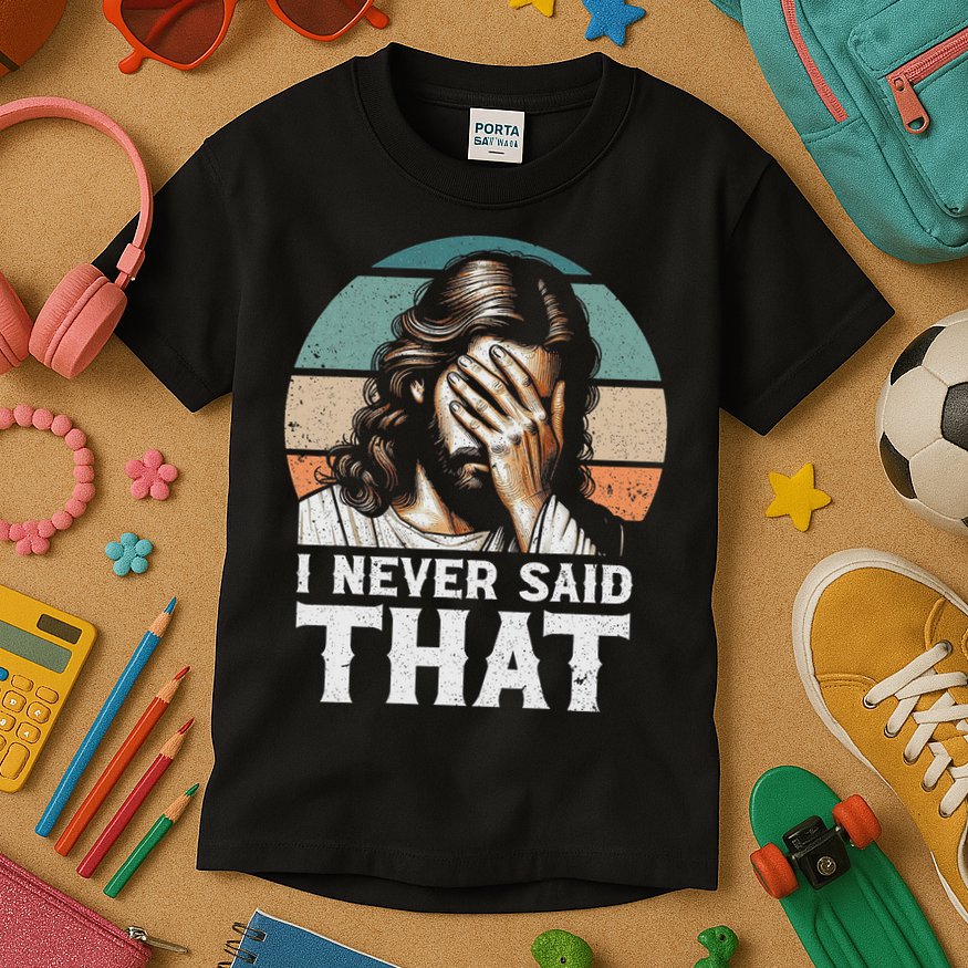 I Never Said That Jesus Meme Funny Christian God Religious Kids T-Shirt