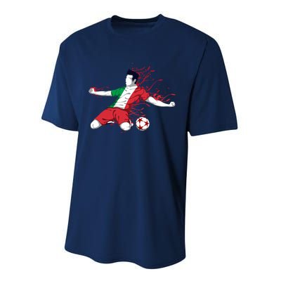 Italy National Soccer Team Jersey Italian Football Gifts Performance Sprint T-Shirt