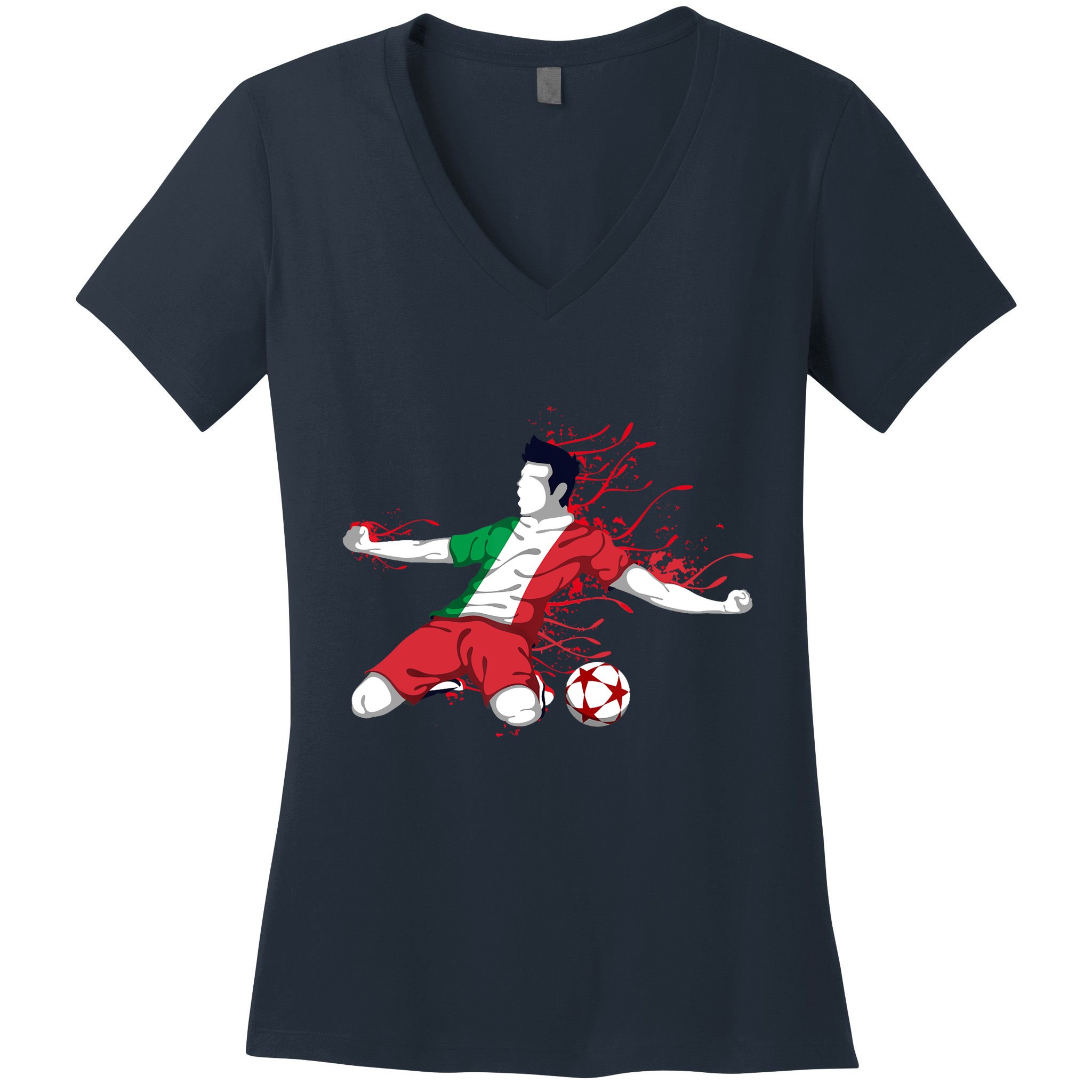 Italy National Soccer Team Jersey Italian Football Gifts Women's V-Neck T-Shirt