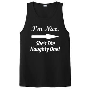 IM Nice SheS The Naughty One Gift Christmas Santa Claus Gift PosiCharge Competitor Tank