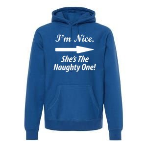 IM Nice SheS The Naughty One Gift Christmas Santa Claus Gift Premium Hoodie