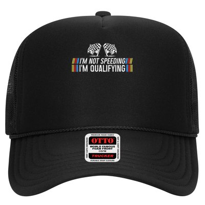 I'm Not Sppeding I'm Qualifying Funny Drag Racing Car Trucker Hat