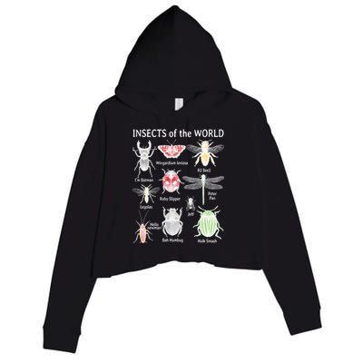 Insects Of The World Crop Fleece Hoodie