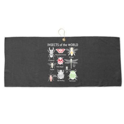 Insects Of The World Large Microfiber Waffle Golf Towel