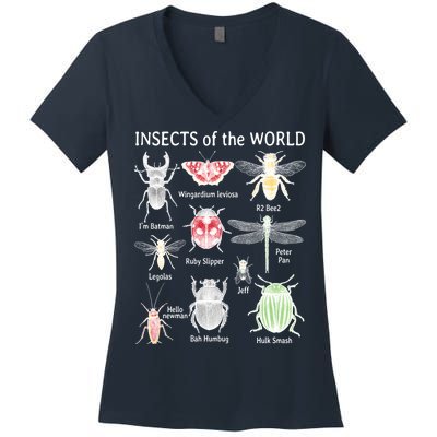 Insects Of The World Women's V-Neck T-Shirt