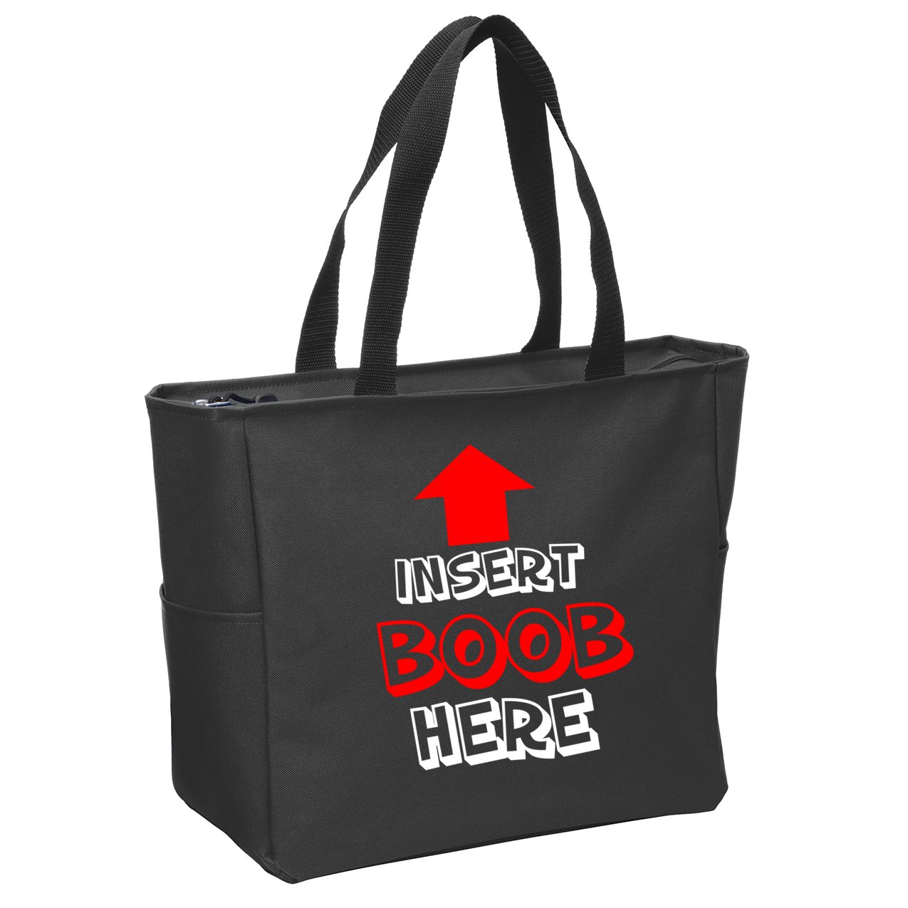 Insert Boob Here Zip Tote Bag