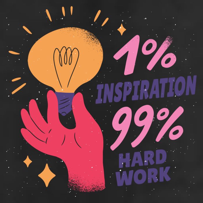 Inspiration And Hard Work 7 Panel Mesh Trucker Snapback Hat