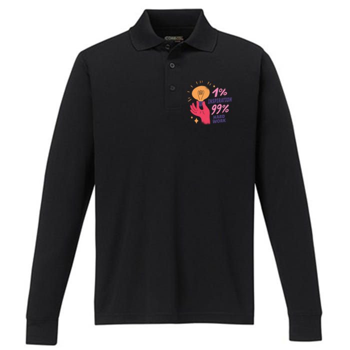 Inspiration And Hard Work Performance Long Sleeve Polo