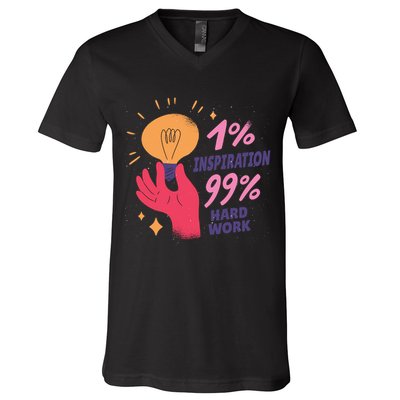 Inspiration And Hard Work V-Neck T-Shirt