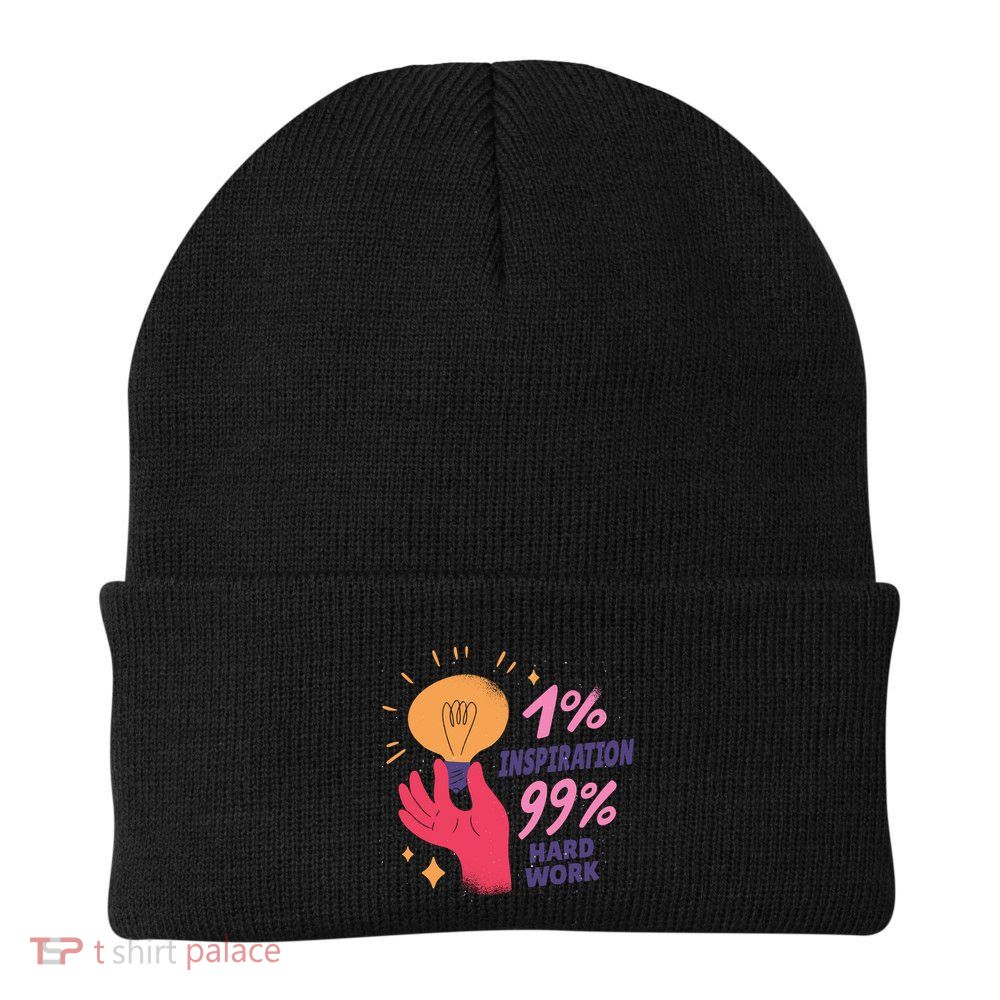 Inspiration And Hard Work Knit Cap Winter Beanie