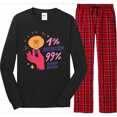 Inspiration And Hard Work Long Sleeve Pajama Set