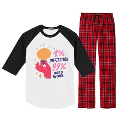 Inspiration And Hard Work Raglan Sleeve Pajama Set