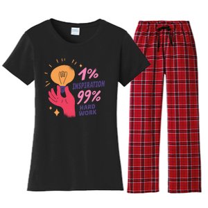 Inspiration And Hard Work Women's Flannel Pajama Set