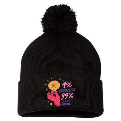 Inspiration And Hard Work Pom Pom 12in Knit Beanie