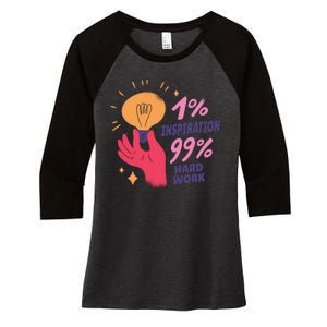 Inspiration And Hard Work Women's Tri-Blend 3/4-Sleeve Raglan Shirt