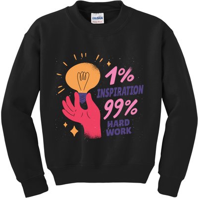 Inspiration And Hard Work Kids Sweatshirt