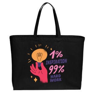 Inspiration And Hard Work Cotton Canvas Jumbo Tote