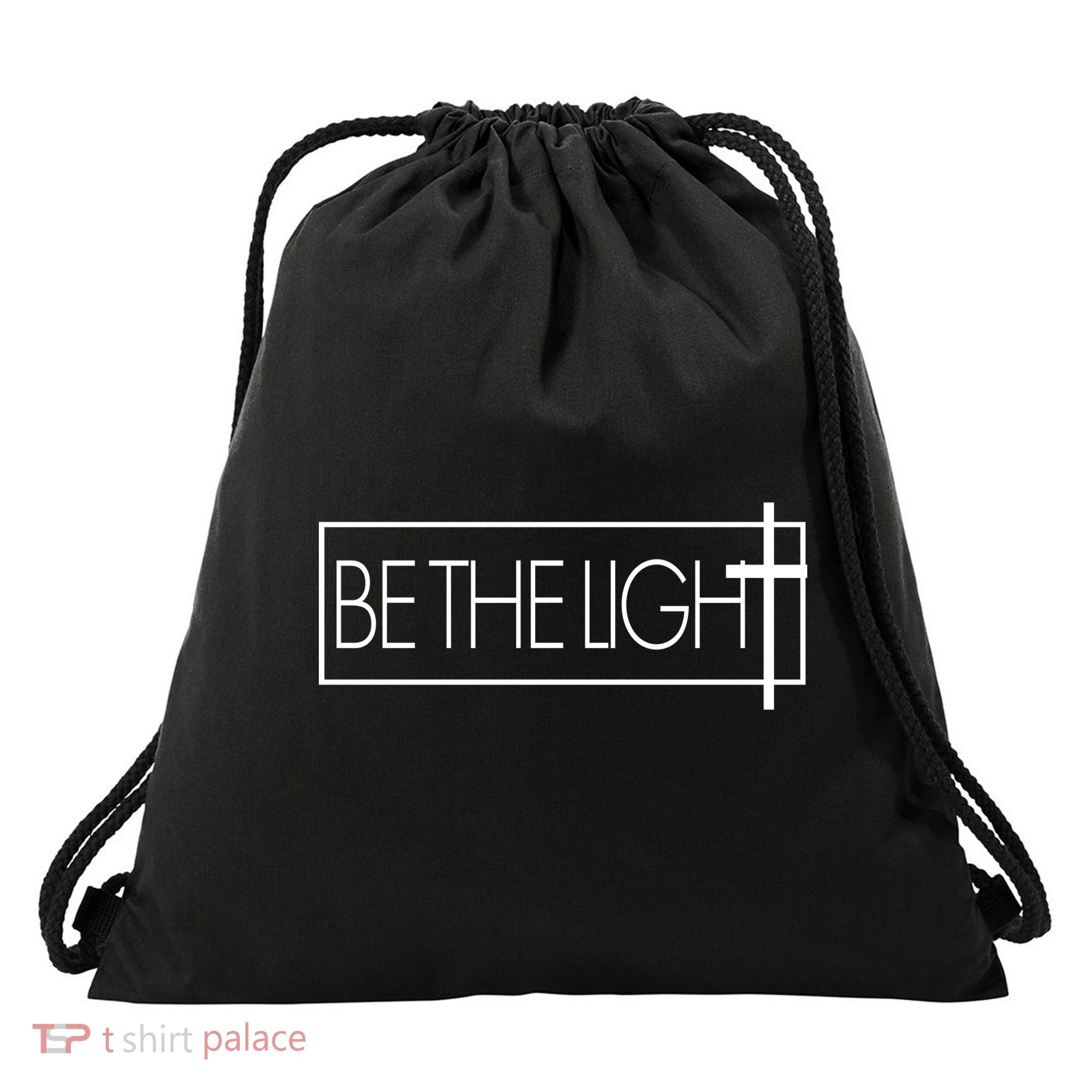 Inspirational Be The Light Drawstring Bag