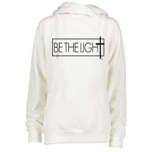 Inspirational Be The Light Womens Funnel Neck Pullover Hood