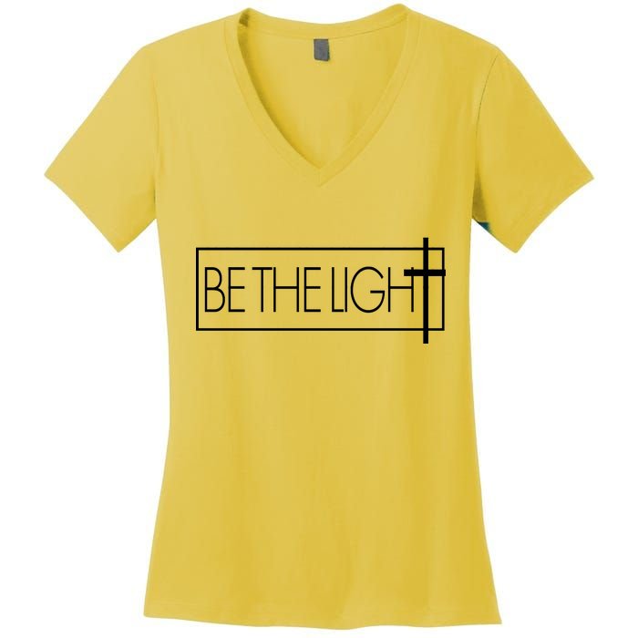 Inspirational Be The Light Women's V-Neck T-Shirt