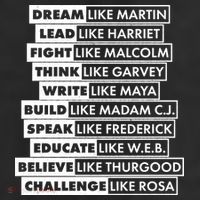 Inspirational Black History Figures 7 Panel Mesh Trucker Snapback Hat