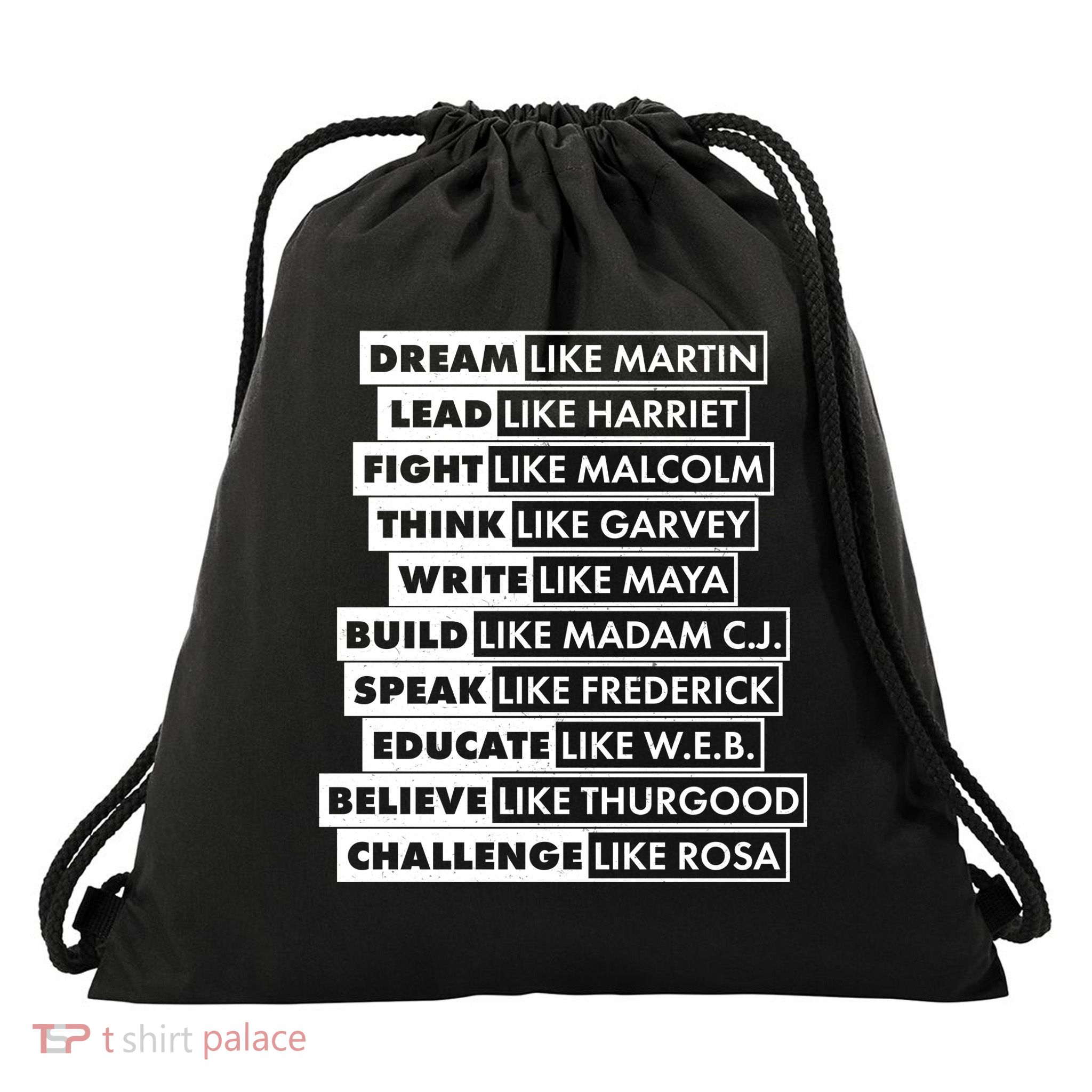 Inspirational Black History Figures Drawstring Bag