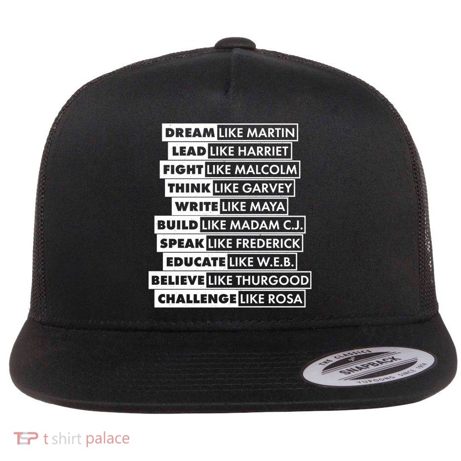 Inspirational Black History Figures Flat Bill Trucker Hat