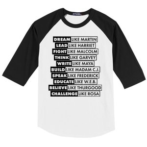 Inspirational Black History Figures Baseball Sleeve Shirt