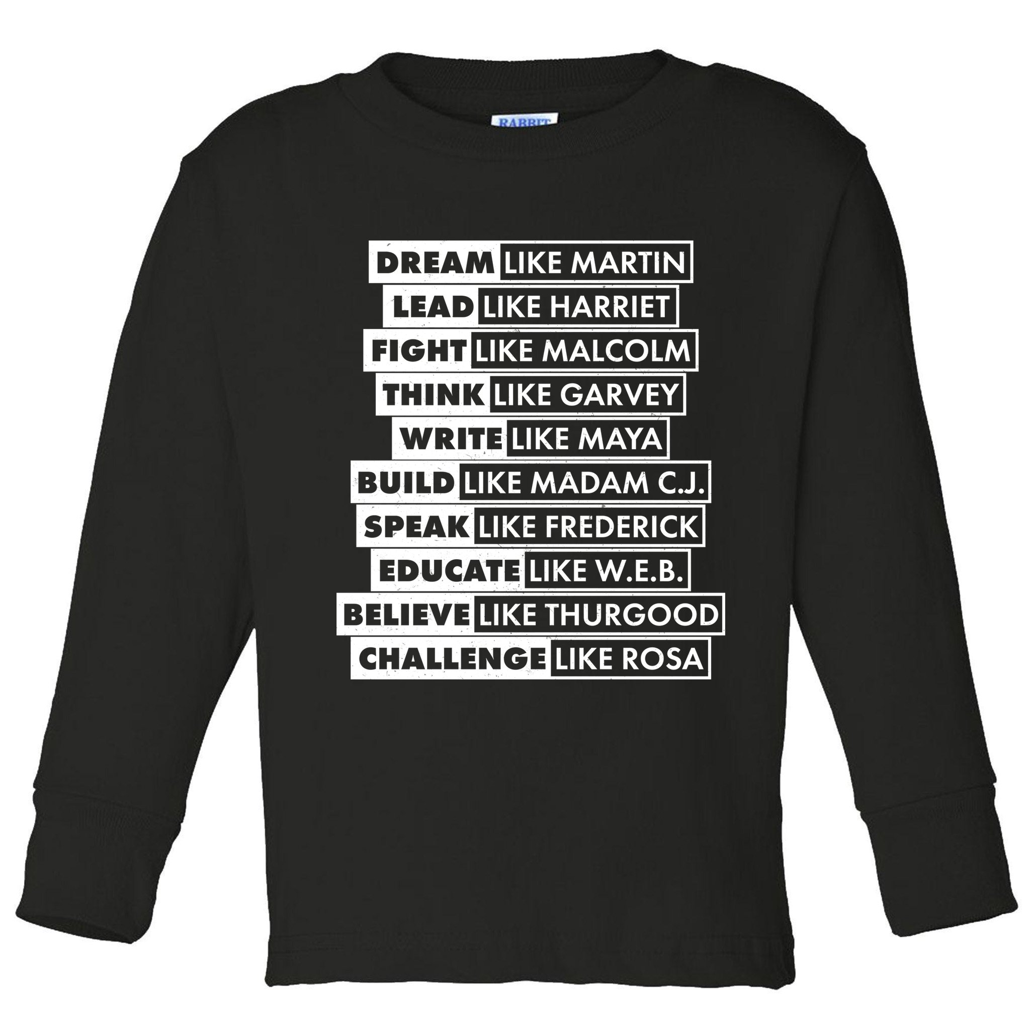 Inspirational Black History Figures Toddler Long Sleeve Shirt