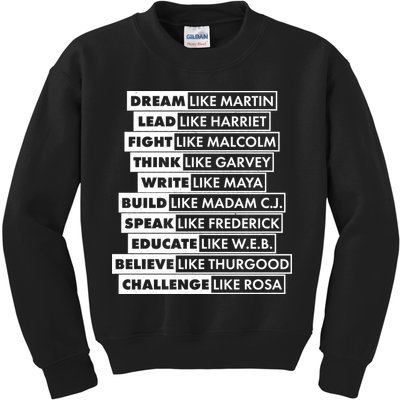 Inspirational Black History Figures Kids Sweatshirt