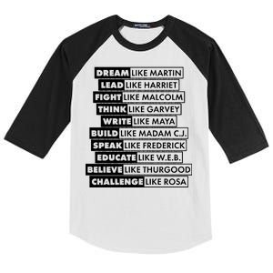 Inspirational Black History Figures Kids Colorblock Raglan Jersey