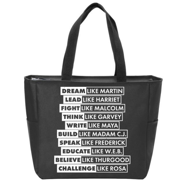 Inspirational Black History Figures Zip Tote Bag