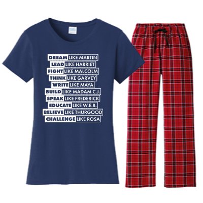 Inspirational Black History Figures Women's Flannel Pajama Set