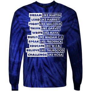 Inspirational Black History Figures Tie-Dye Long Sleeve Shirt