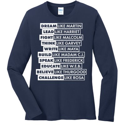 Inspirational Black History Figures Ladies Long Sleeve Shirt