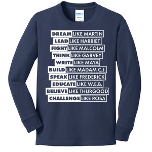 Inspirational Black History Figures Kids Long Sleeve Shirt