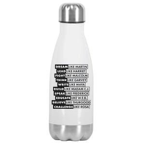 Inspirational Black History Figures Stainless Steel Insulated Water Bottle