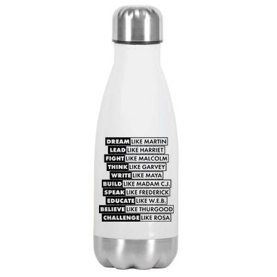 Inspirational Black History Figures Stainless Steel Insulated Water Bottle