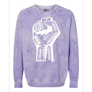 Inspirational Black History Fist Colorblast Crewneck Sweatshirt