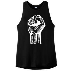 Inspirational Black History Fist Ladies PosiCharge Tri-Blend Wicking Tank