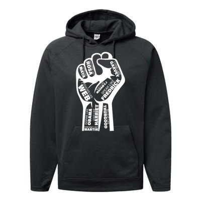 Inspirational Black History Fist Performance Fleece Hoodie