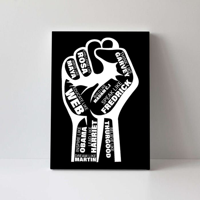 Inspirational Black History Fist Canvas