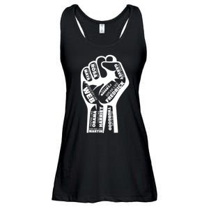 Inspirational Black History Fist Ladies Essential Flowy Tank