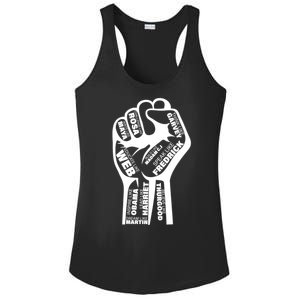 Inspirational Black History Fist Ladies PosiCharge Competitor Racerback Tank