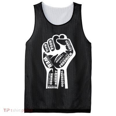 Inspirational Black History Fist Mesh Reversible Basketball Jersey Tank