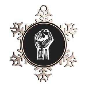 Inspirational Black History Fist Metallic Star Ornament