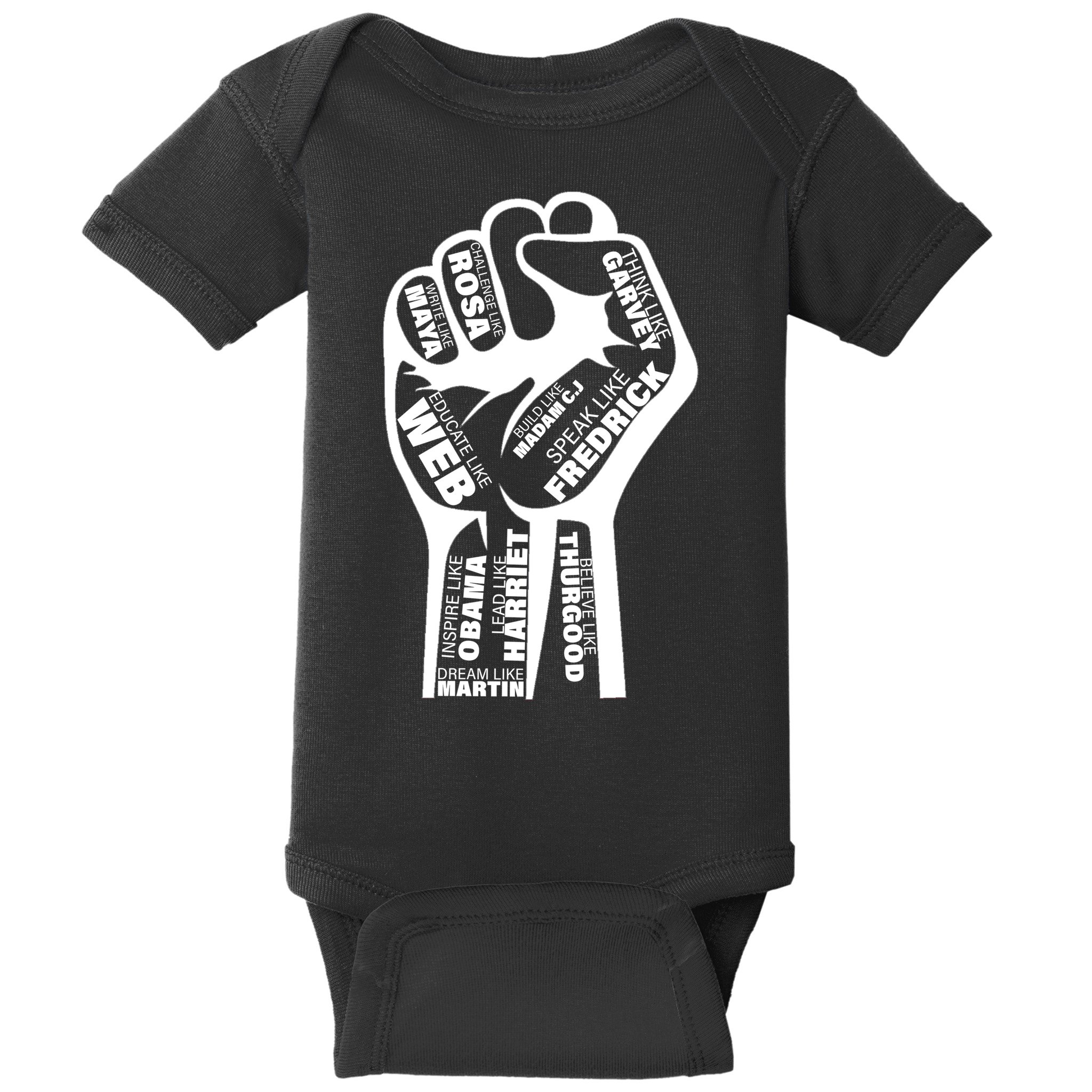 Inspirational Black History Fist Baby Bodysuit