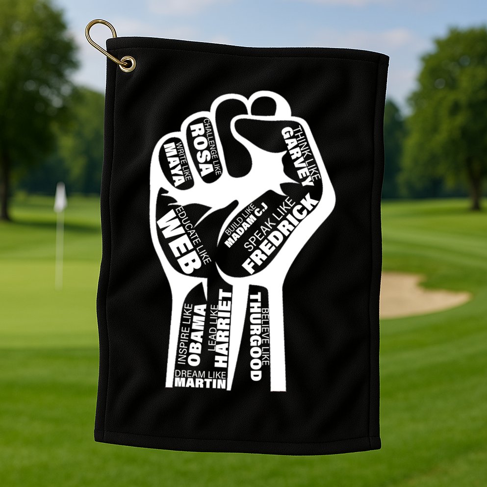 Inspirational Black History Fist Golf Towel