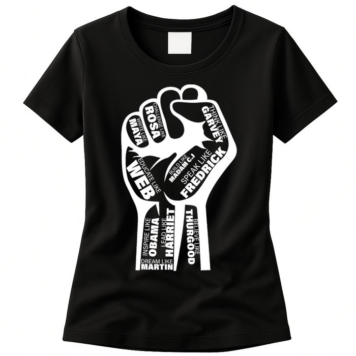 Inspirational Black History Fist Womens T-Shirt